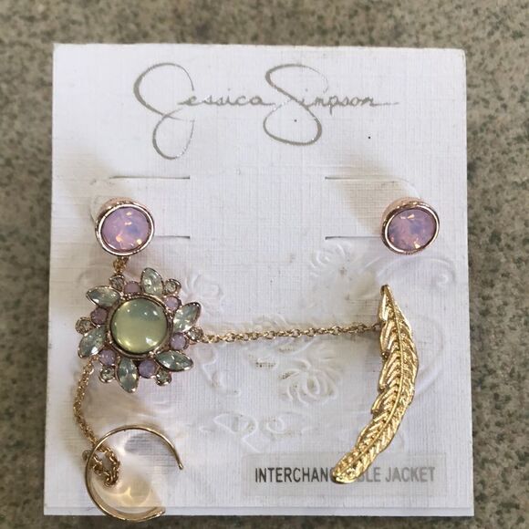 Jessica Simpson Jewelry - NWT Jessica Simpson earring set with cuff feather